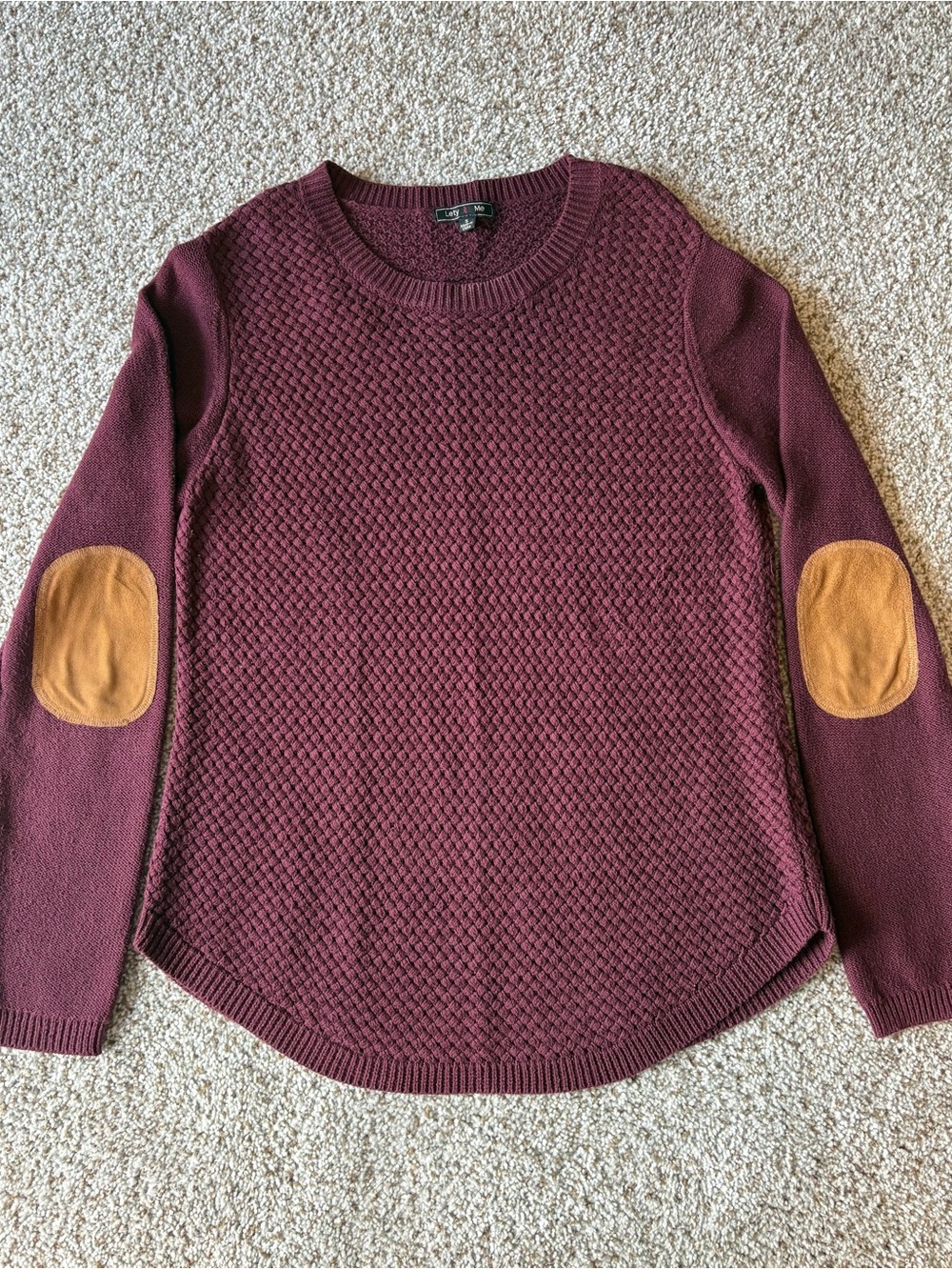 Lety & Me Maroon Knit Sweater-Size S